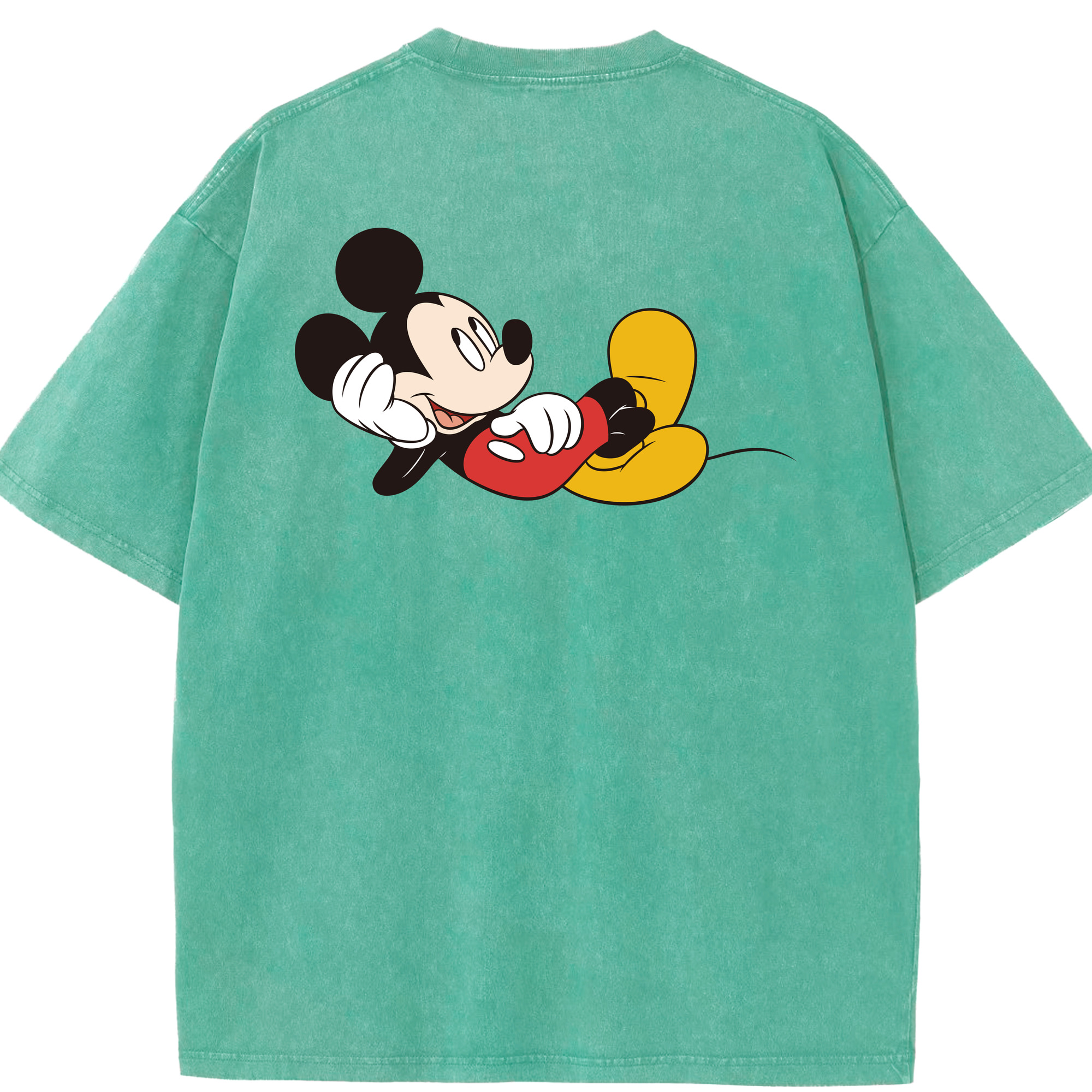 （画像用） ミッキーマウス Mickey Mouse 綿100% ヴィンテージ風 半袖Tシャツ（背面プリント）